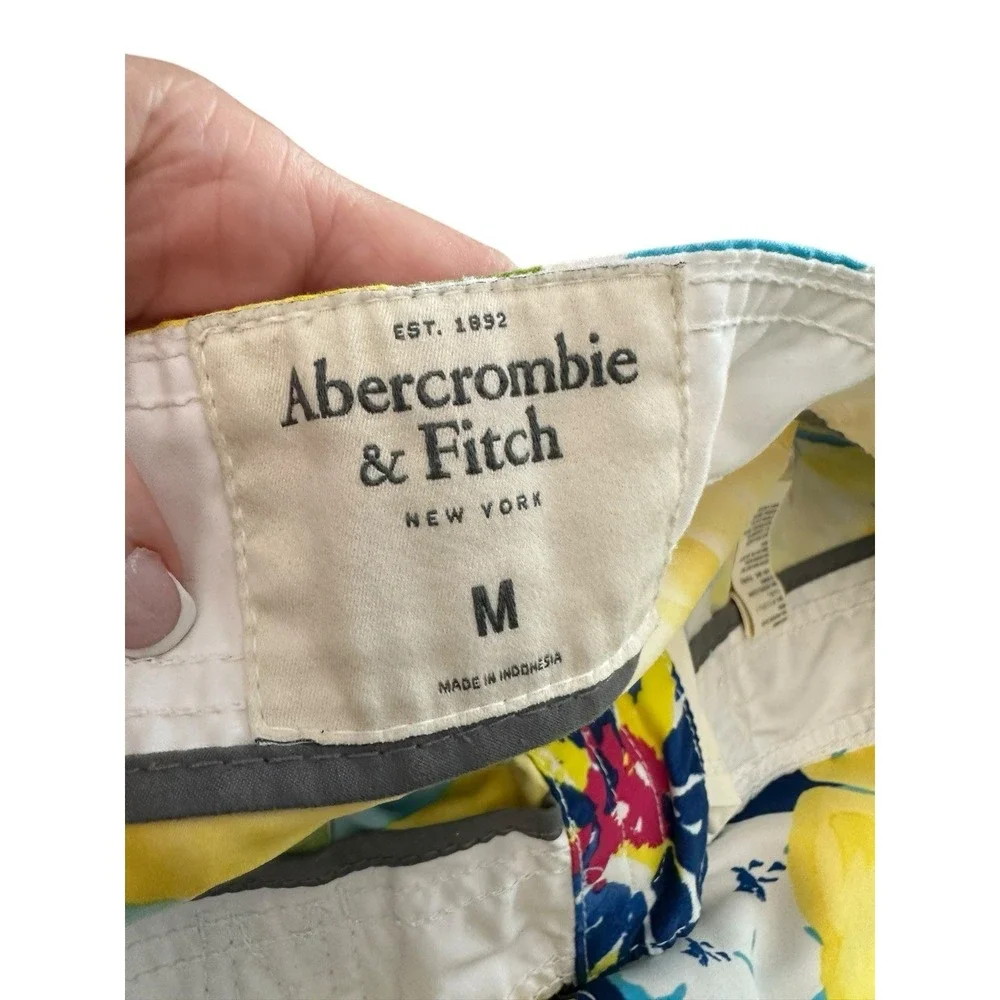 Abercrombie & Fitch Men Swim Board Shorts Medium Floral Surf Beach Y2K 90s FF2-3